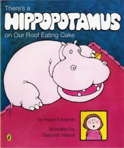 Cover of There's a Hippopotamus on Our Roof Eating Cake